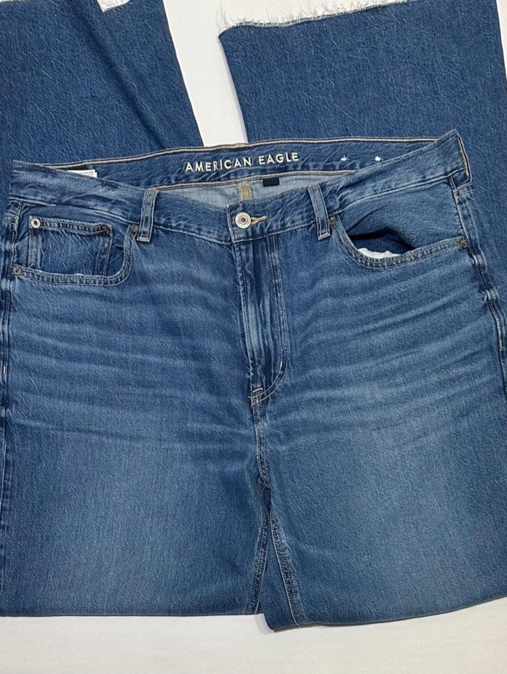 American Eagle Outfitters Light Blue Denim Jeans - Size 14 - Picture 4 of 10
